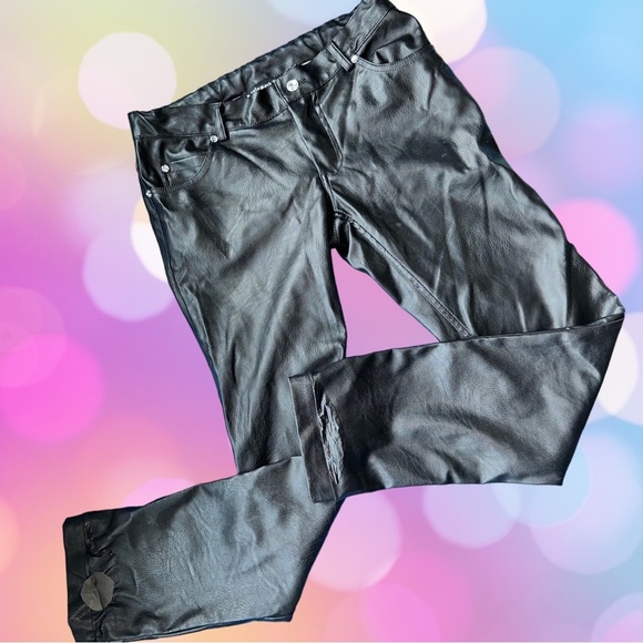 Kate Mack Faux Leather Pant Adjustable waist GUC vegan - Picture 4 of 7